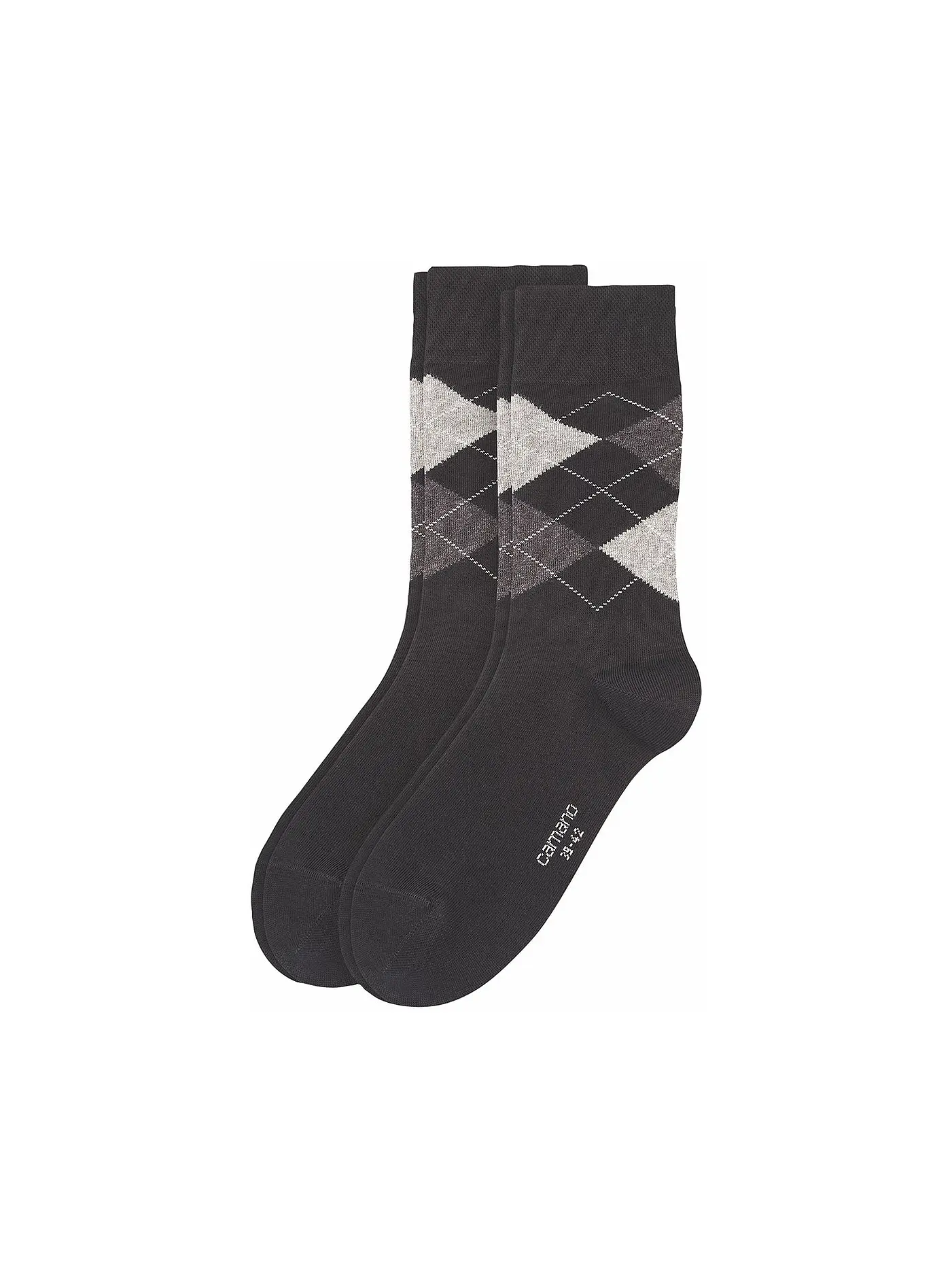 CAMANO | Herren Socken 2er Pkg ARGYLE tigers eye | schwarz